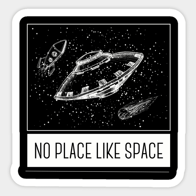 No Place Like Space Astronaut Science Fiction Funny Sticker by Summerch